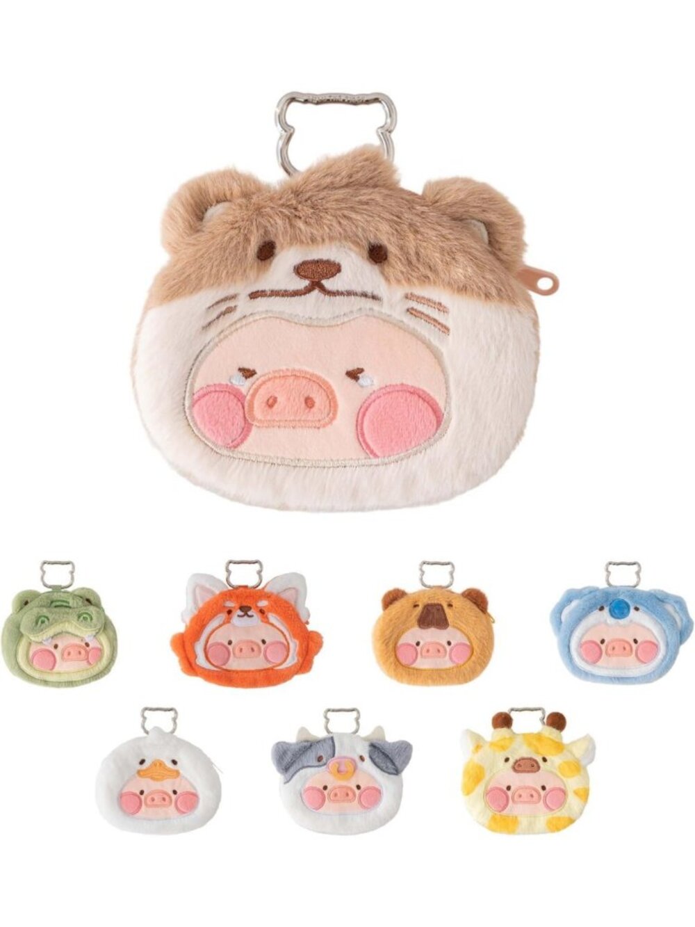 Cute Plush Keychain Blind Box Set - 6PCS Coin Purse Pouch Pendant Toys, Gift